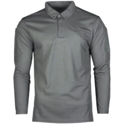 Mil-Tec Tactical Long Sleeve Quick Dry Polo Shirt Urban Grey