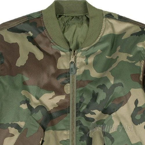 Mil-Tec MA-1 Flight Jacket Woodland 4 Mil-Tec MA-1 Flight Jacket Woodland - Image 2