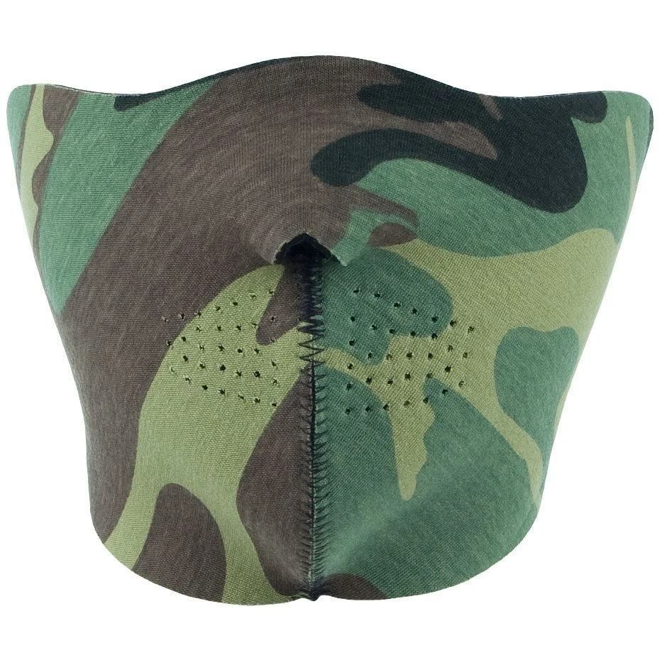 Mil-Tec Reversible Neoprene Half Face Mask Black / Woodland 4 Mil-Tec Reversible Neoprene Half Face Mask Black / Woodland - Image 2