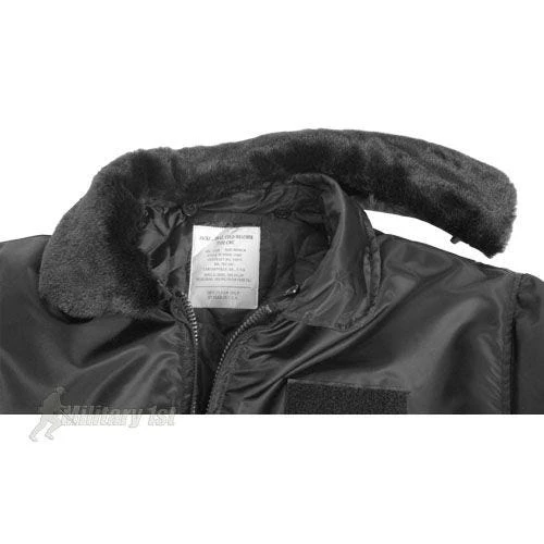 Mil-Tec CWU-45P Jacket With Fur Collar Black 5 Mil-Tec CWU-45P Jacket With Fur Collar Black - Image 3