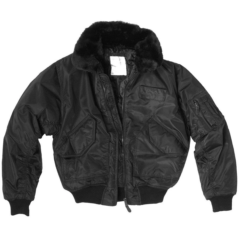 Mil-Tec CWU-45P Jacket With Fur Collar Black 3 Mil-Tec CWU-45P Jacket With Fur Collar Black